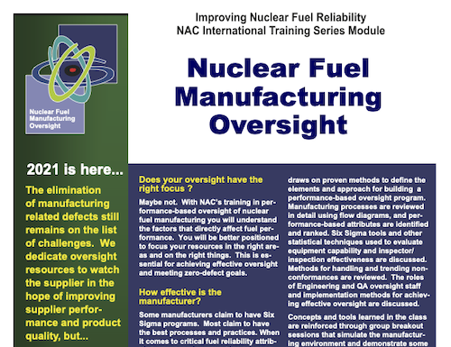 Nuclear Fuel Manufacturing Oversight